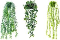 Sztuczne Rośliny Wiszące w Doniczkach Zestaw 3 Sztuk Zielone 85 70 65 cm