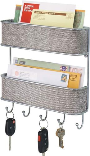 Półka Wisząca Ścienna z Haczykami Srebrna na Arena.pl