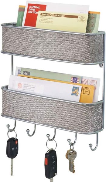 Półka Wisząca Ścienna z Haczykami Srebrna zdjęcie 2