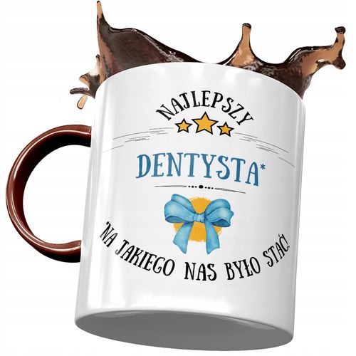 Kubek Bordowy Dla Dentysty Najlepszy Dentysta Z Nadrukiem Ze Zdjęciem na Arena.pl