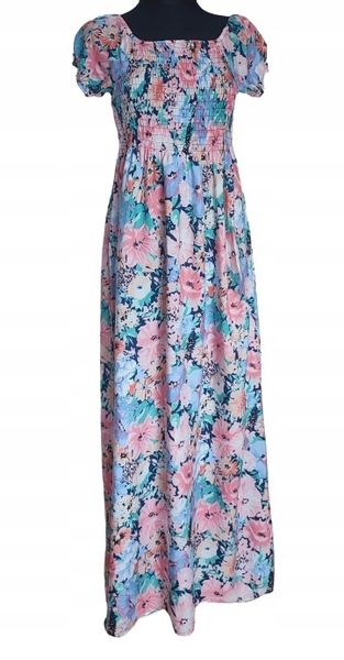 Sukienka suknia damska długa maxi w kwiaty uni zdjęcie 1