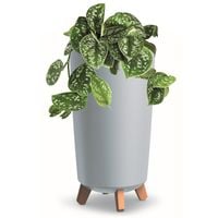 Donica wysoka tuba okrągła 23,9cm szary mat