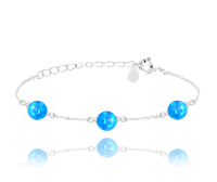 Srebrna bransoletka z niebieskimi opalami