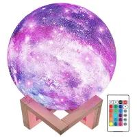 Lampka nocna księżyc 3D RGB Moon Light z pilotem