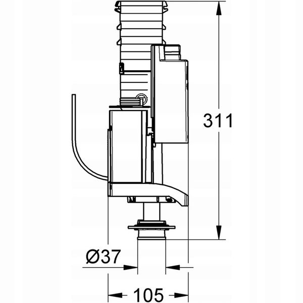 Zawór spustowy Grohe do spłuczek podtynkowych AV1 42320000 zdjęcie 4