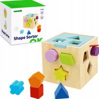 SORTER DREWNIANY EDUKACYJNY KOLOROWA KOSTKA Z KLOCKAMI MONTESSORI TOOKY TOY