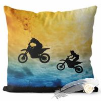 Poszewka 3D bawełna satyna 40x40cm  MOTOCROSS