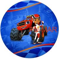 Opłatek na tort Urodziny Blaze Mega Maszyny Tekst Gratis Gruby 20 cm