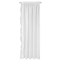 Zestaw firan Larisa 2x 140x270 cm białe z koronką i troczkiem