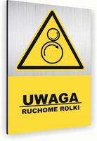 Tabliczka znak informacyjny 20x15 Srebrna RUCHOME ROLKI Nierdzewna