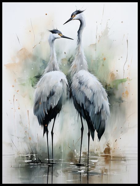 Plakat 60x80cm Tańczące Czaple zdjęcie 2