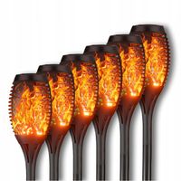 6 x LAMPA SOLARNA POCHODNIA LED WBIJANA SŁUPEK EFEKT PŁOMIEŃ LATARNIA OGIEŃ