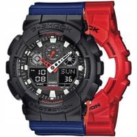 ZESTAW G-SHOCK GA-100B-4AER CZARNY NIEBIESKI