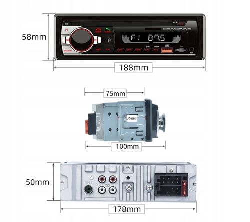 Radio Samochodowe 1DIN BLUETOOTH MIKROFON USB SD na Arena.pl