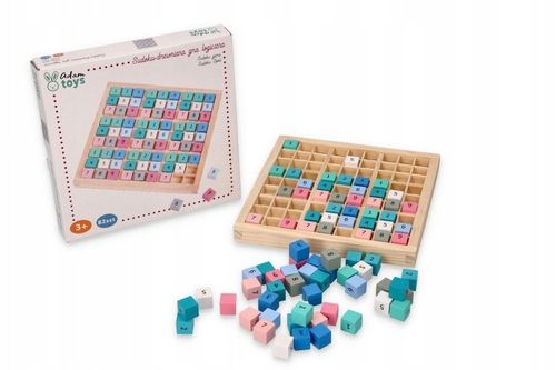 DREWNIANE SUDOKU GRA LOGICZNA MATEMATYCZNA ŁAMIGŁÓWKA EDUKACYJNA ADAM TOYS na Arena.pl