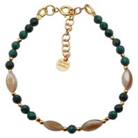 Bransoletka mix - Malachit, Muszla, Hematyt i srebro złocone