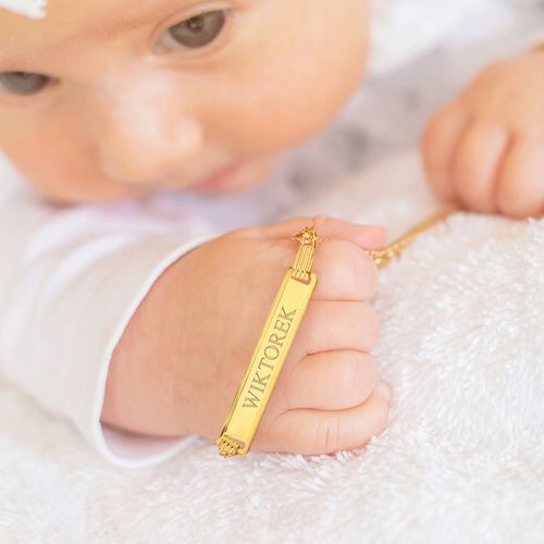 Złota Bransoletka 585 Pamiątka Chrztu dla Chłopca Grawer na Chrzest na Arena.pl