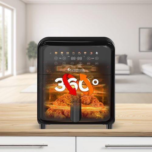 Frytownica beztłuszczowa TurboTronic air fryer metalowe wnętrze  1600w 6L na Arena.pl