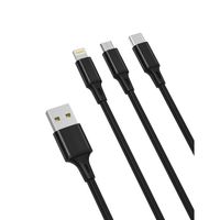 XO Kabel 3w1 USB Lightning + USB-C + microUSB, Przewód 3w1 USB Lightning