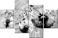 140CM 70 OBRAZ BIAŁE DMUCHAWCE SZARYM TLE ŚCIENNY