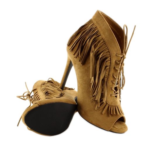 Sznurowane botki open styl boho 11015 Camel r.41 na Arena.pl