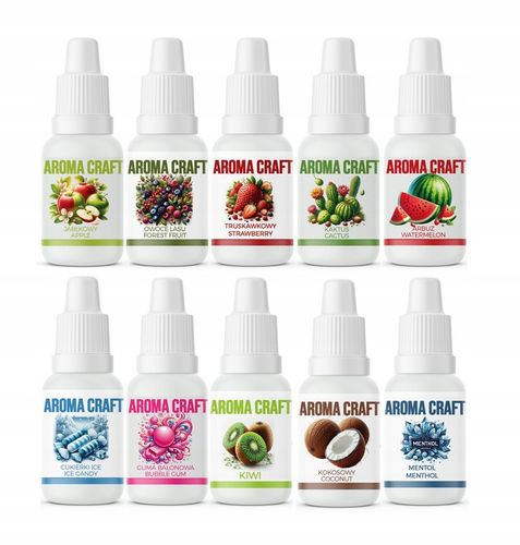 ZESTAW 10 Aromatów Spożywczych Glikolowych Do wybory 10 z 32 smaków na Arena.pl