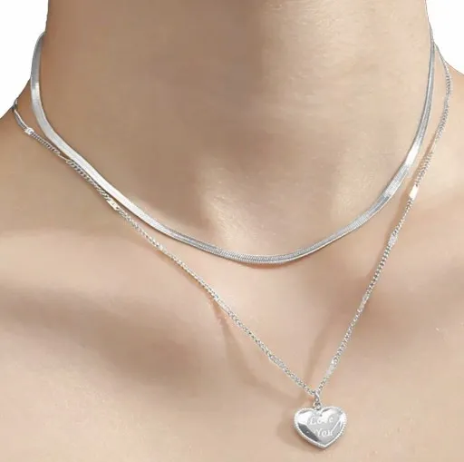 Naszyjnik lancuszek srebrne serduszko CELEBRYTKA zdjęcie 2