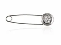 ELEGANCKI RODOWANY SREBRNY WISIOR OTWIERANA AGRAFKA KÓŁKO KÓŁECZKO CYRKONIE