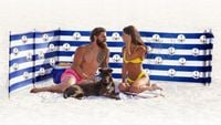 PARAWAN PLAŻOWY POLSKI BAWEŁNA 12m 1200CM kotwice + młotek
