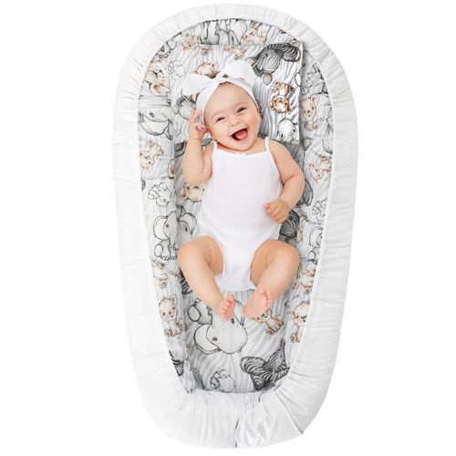 KOKON DLA NIEMOWLĄT BAWEŁNIANY ZESTAW 4 ELEMNTY ZEBRA I LEW na Arena.pl