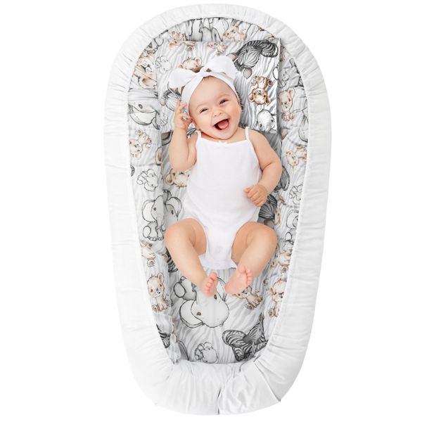 KOKON DLA NIEMOWLĄT BAWEŁNIANY ZESTAW 4 ELEMNTY ZEBRA I LEW zdjęcie 11