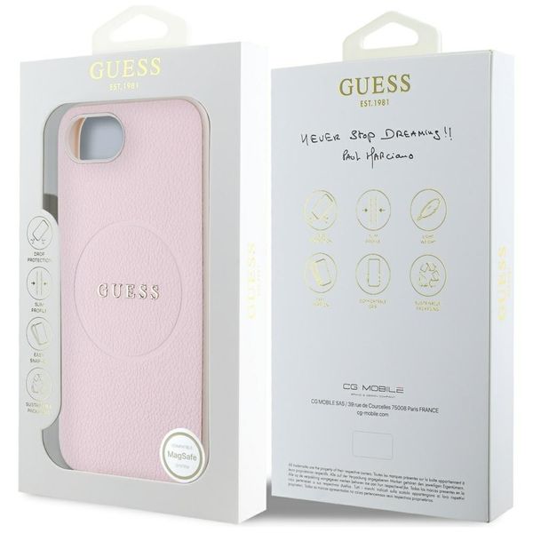 Etui Guess Grained Ring MagSafe do iPhone 16e różowy zdjęcie 8