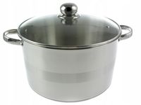 GARNEK Stalowy GRUBE 9x DNO z POKRYWKĄ 10L 28cm INDUKCJA GAZ 9309