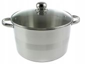 GARNEK Stalowy GRUBE 9x DNO z POKRYWKĄ 10L 28cm INDUKCJA GAZ 9309