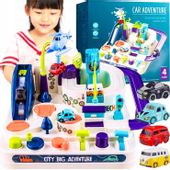 INTERAKTYWNY TOR PRZESZKÓD ZJAZD SAMOCHODOWY NA PREZENT +4 AUTA GRA W AUTKA