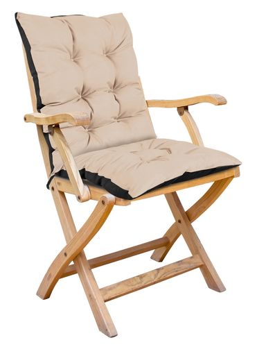 poduszka ogrodowa 50x50x80 cm na krzesło wodoodporna beżowa na Arena.pl