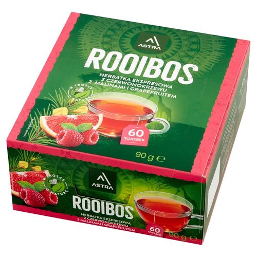 Herbata ziołowa w torebkach Astra Rooibos malina i grapefruit 60szt x20 na Arena.pl
