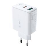 Ładowarka sieciowa USB-C USB 32W PPS PD QC 3.0 AFC FCP biały