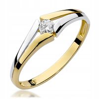 ZŁOTY PIERŚCIONEK ZARĘCZYNOWY 333 z CYRKONIĄ r.18