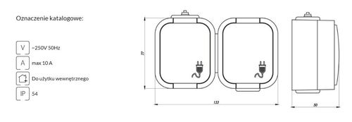 b2 gniazdo pojedyncze n/t z/u ip54 + wyłącznik szaro/czarne - e+9001579 na Arena.pl