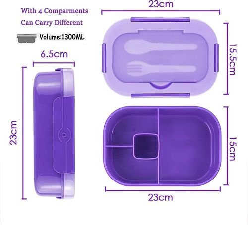 Lunchbox 4 przegródki 1300ML Fiolet na Arena.pl