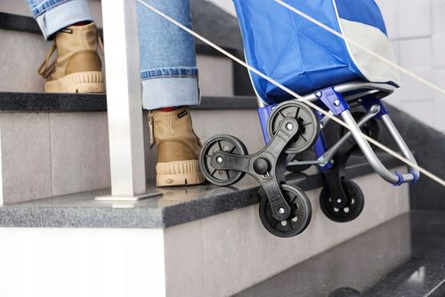 WÓZEK TORBA NA ZAKUPY SCHODOWY NA 3 KÓŁKACH DUŻE GUMOWE DLA SENIORA LEKKI na Arena.pl