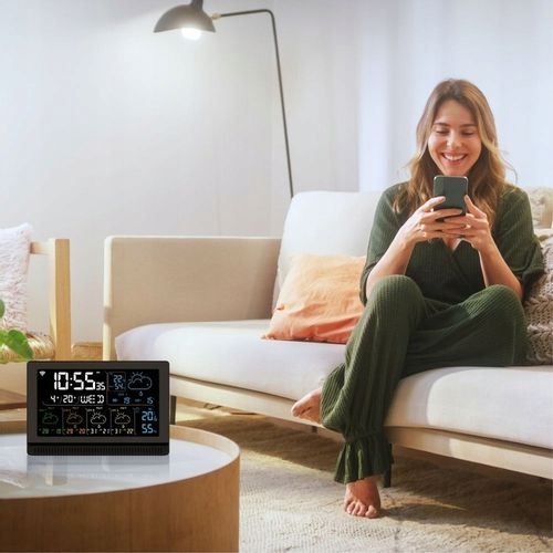 Stacja pogodowa pogody meteo TERMOMETR HIGROMETR WiFi TUYA BAROMETR ZEGAR na Arena.pl