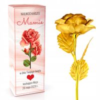 ZŁOTA RÓŻA  W PUDEŁKU PREZENT DLA MAMY DZIEŃ MAMY UPOMINEK