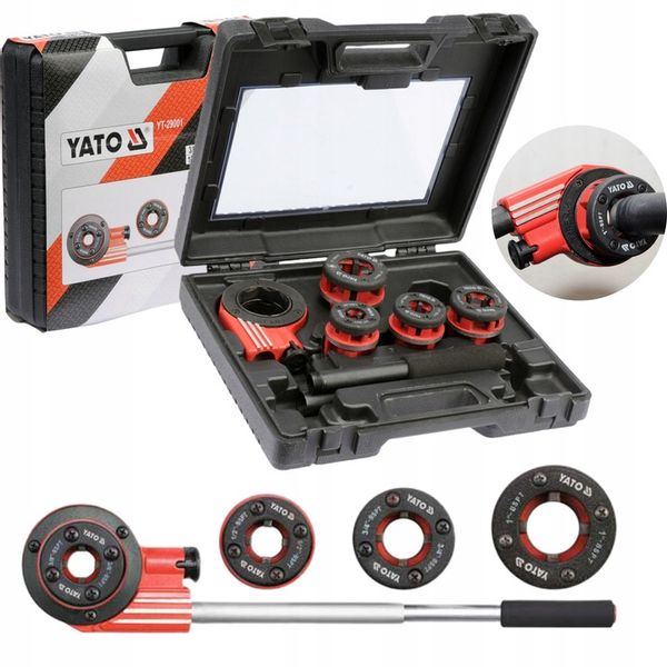 YATO GWINTOWNICA RĘCZNA Z SYSTEMEM GRZECHOTKOWYM DO RUR 4 GŁOWICE YT-29001 zdjęcie 4