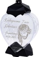 Duży ZNICZ serce szklane z GRAWEREM dla Taty Mamy