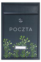 METALOWA ORYGINALNA SKRZYNKA POCZTOWA na listy POCZTA elegancka NADRUK UV