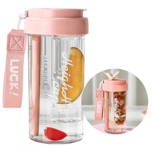 Butelka na wodę z koszyczkiem i słomką 600 ML Simple BD32R na Arena.pl