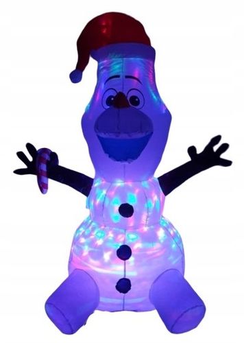 Świąteczny pompowany Bałwan OLAF 1,8m Multicolor podświetlany Led dmuchany na Arena.pl