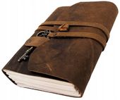 Notes Skórzany Retro z Kluczykiem i Paskiem 200 stron 18 x 13 cm - AH02